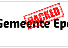 gemeente Epe hacked - Hoek en Blok.IT - Hoek en Blok.IT White sign featuring bold black text 'Gemeinde Epe' with a diagonal red 'FAILED' stamp across it.